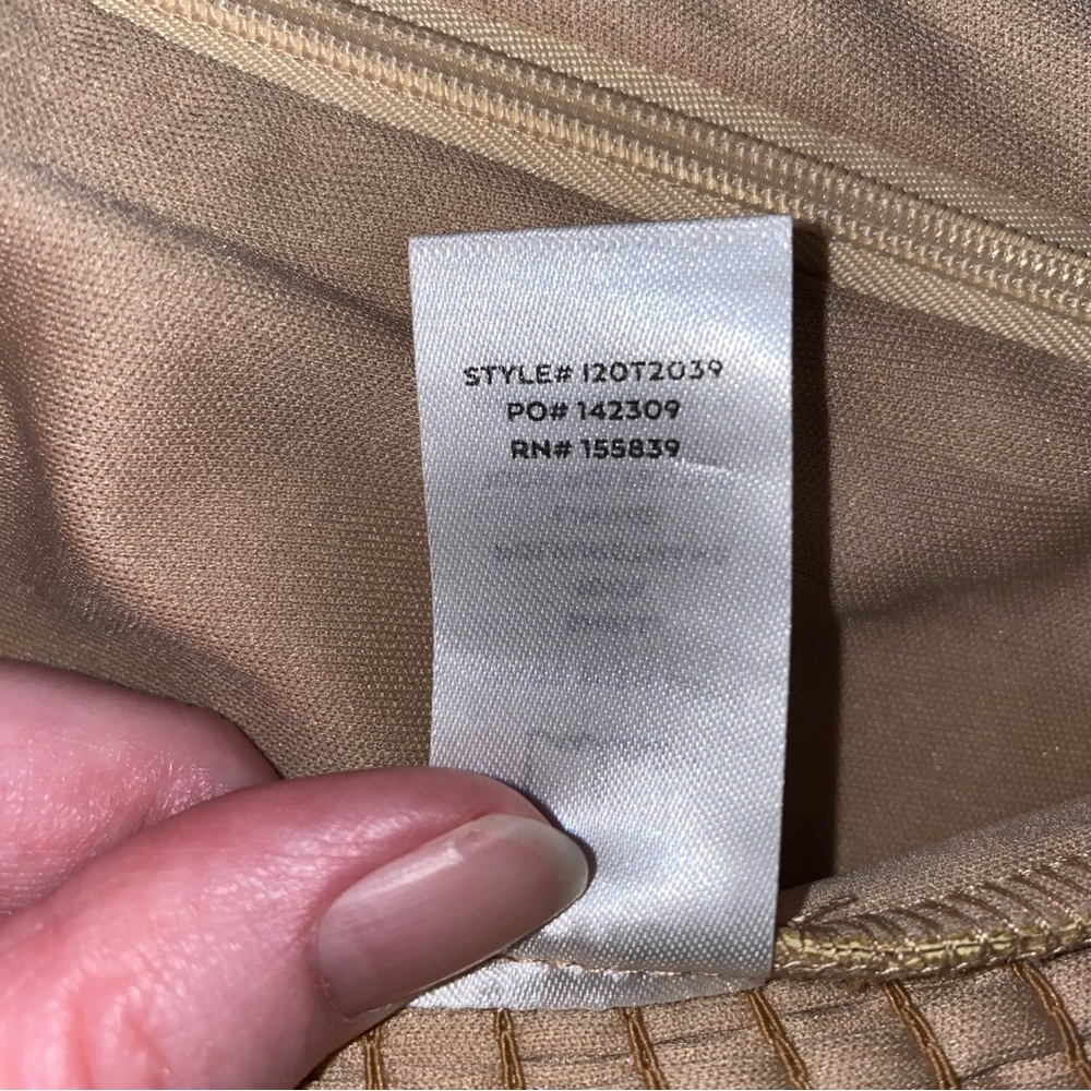 NEW Lulus Date Night Pick Vegan Leather Bustier Strapless Crop Top Tan Medium - Picture 12 of 12